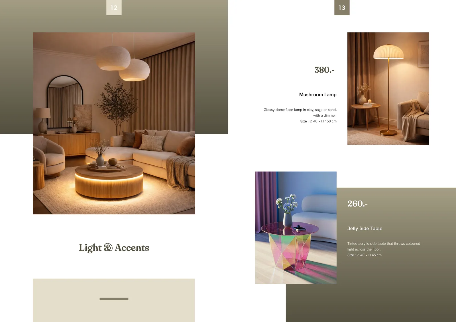 Paletta furniture catalogue: Light & Accents.