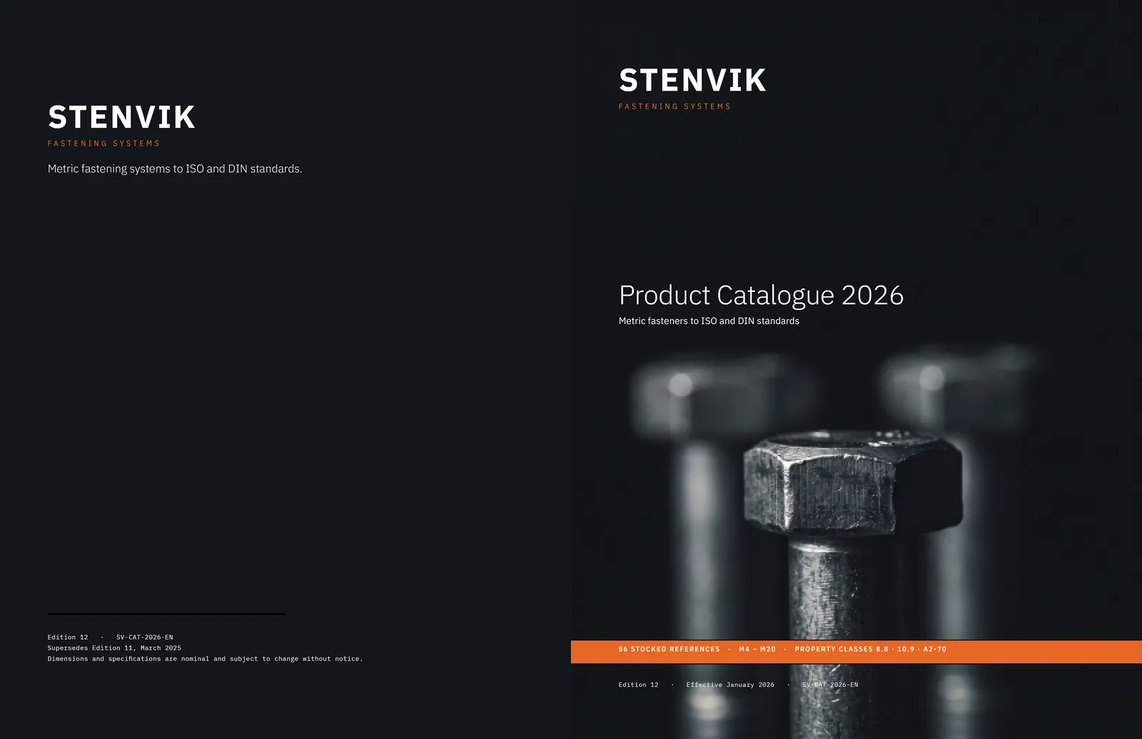 STENVIK fastener catalogue: Back and front cover.