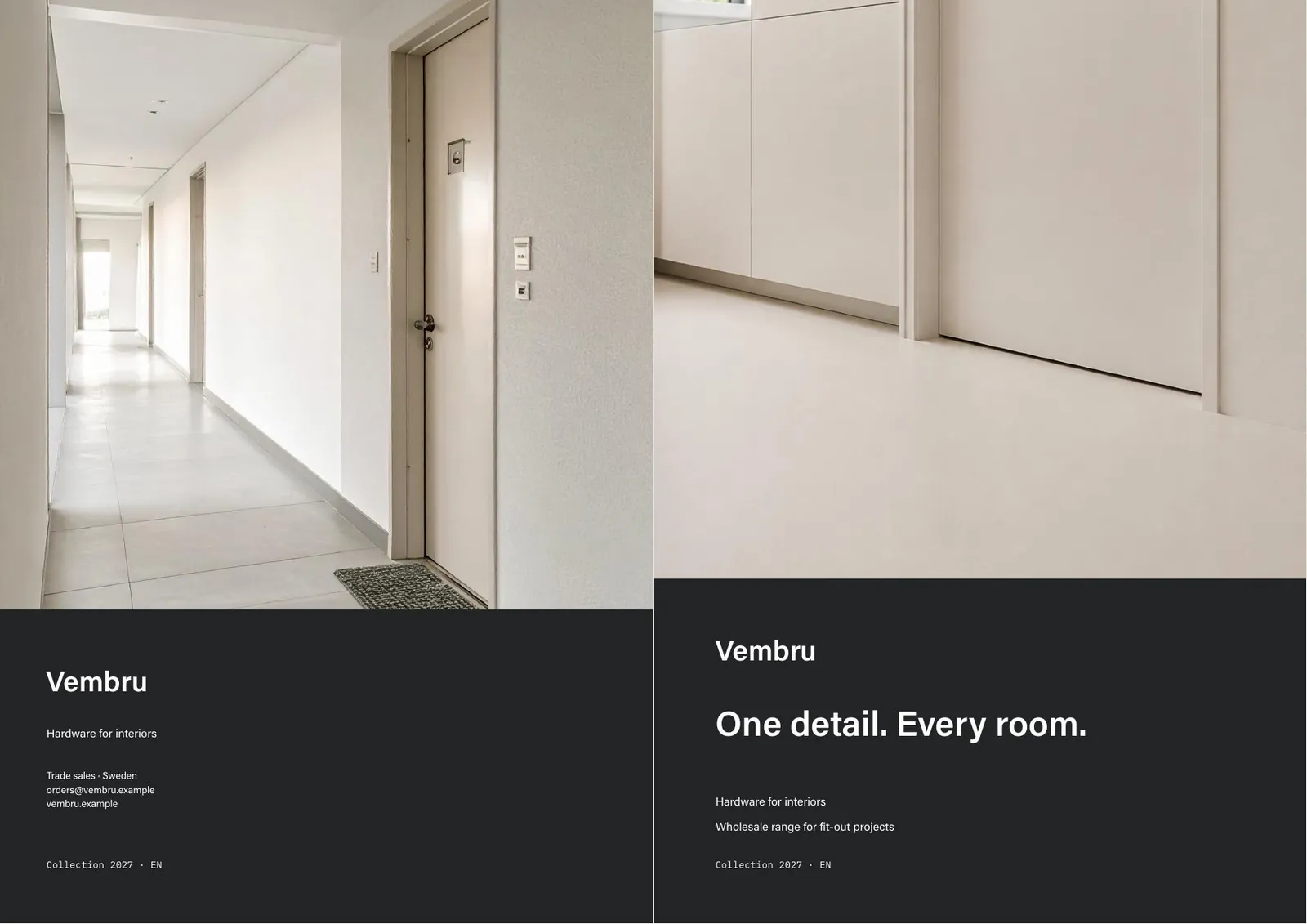 Vembru wholesale catalogue: Back and front cover.